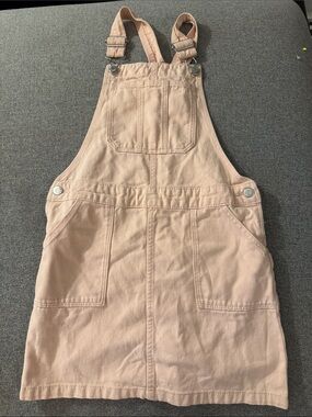 3/$15- Blush Pink Denim Overall Pinafore Dress